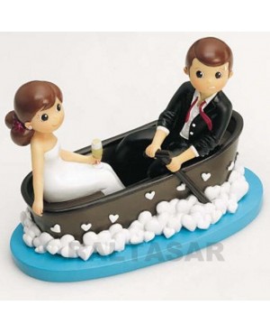 Figura Novios para pastel novios en barca