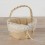 Cesta arras burlap con blonda y broche de perlas 