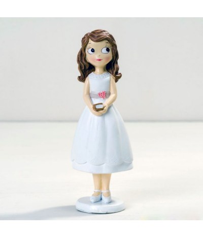 Figura para pastel de Comunión niña con vestido corto
