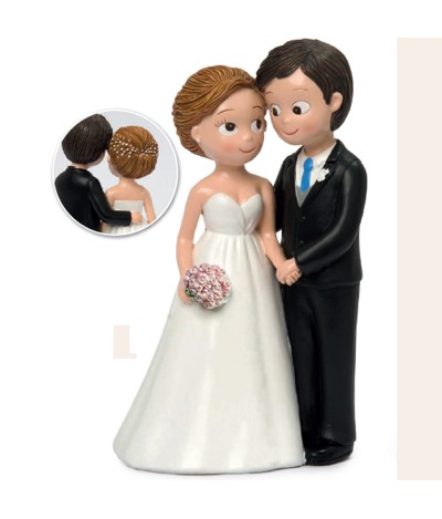 Figura tarta novios clásica - novia con pelo recogido