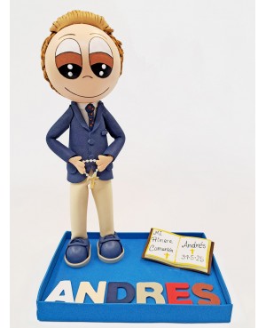 PRIMERA COMUNIÓN BASQUET FIGURA PERSONALIZADA GOMA EVA