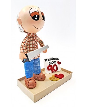 ABUELO YAYO FIGURA PERSONALIZADA A PARTIR FOTOGRAFIA PAPEL MACHÉ